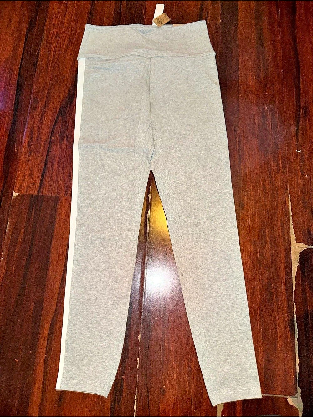 Victoria's Secret PINK Gray & White Stripe Leggings